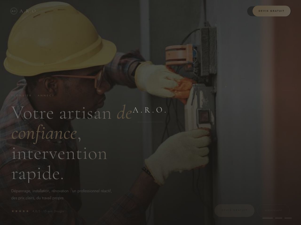 Site vitrine de A.R.O. — Plombier · Annecy