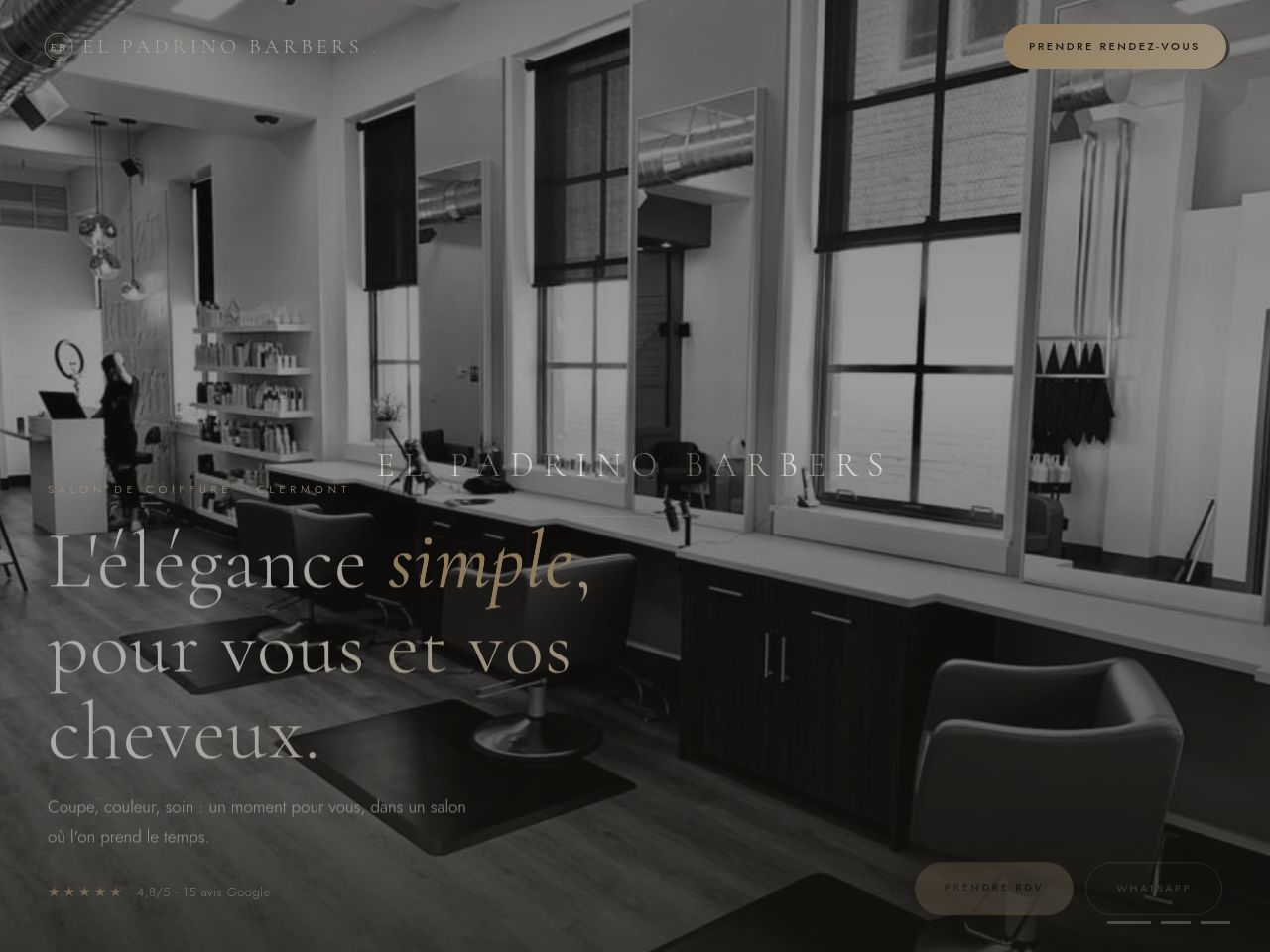 Site vitrine de El Padrino Barbers — Barbershop · Clermont-Ferrand